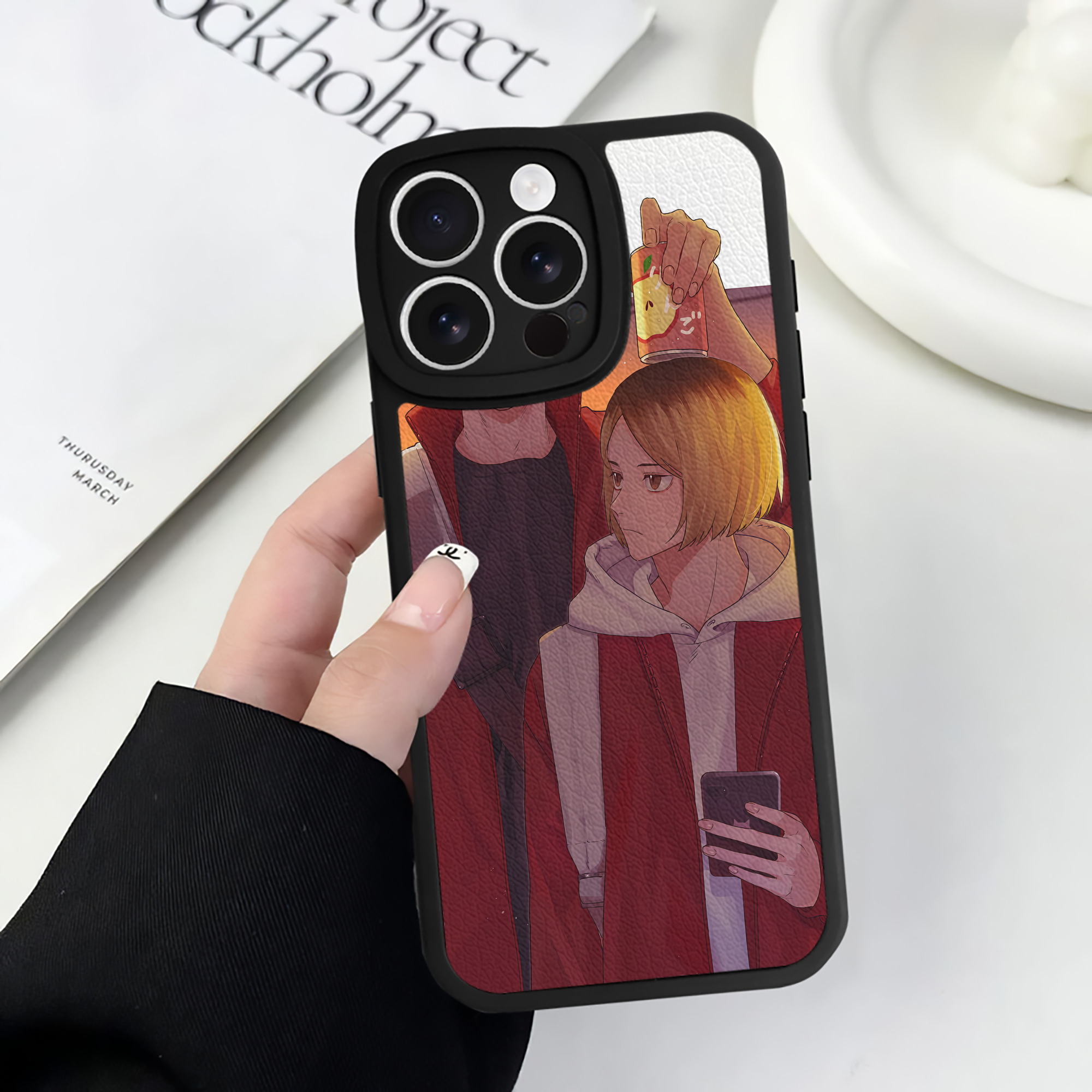 （画像用） ハイキュー!! Haikyu!! 【iPhone 16シリーズ対応】シリコンスマホケース（レザー調） 材質：シリコン